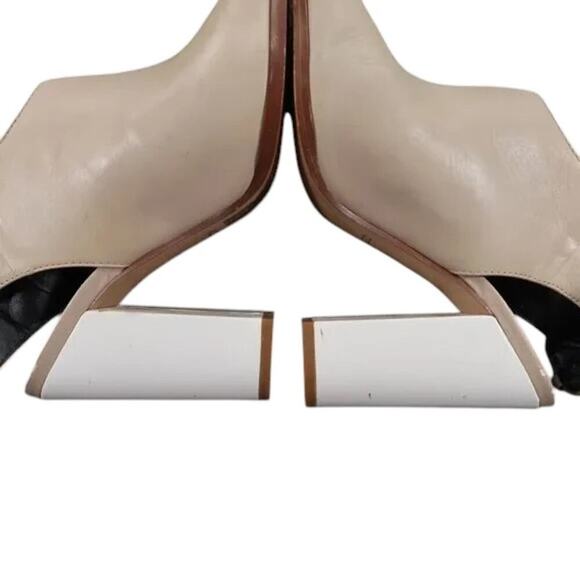 Aldo Shoes Womens 7.5 Pumps Ankle Wrap Buckle Bootie Peep Toe Leather Block Heel - Picture 14 of 16